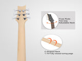 44 Inch GIB 6 String H-H Pickup Laurel Wood Fingerboard Electric Bass Guitar 16259633