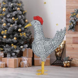 2FT Lighted Christmas Rooster Outdoor Decoration, Weather Proof Plush Rooster Christmas Ornament 25775600