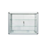 Tempered Glass Counter Top Display Showcase with Sliding Glass Door and Lock,Standard Aluminum W2221P201223