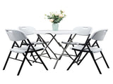 4pcs 47*54*84cm Garden Plastic Folding Chair White 35096122