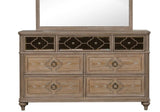 Simple Contemporary 1pc Dresser Rustic Oak Veneer Solid wood English Back Dovetail Drawers Bedroom B2741P357505