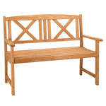 ZUN 117*61*90cm Outdoor Garden Fir X Back Wooden Bench Burlywood 60494295