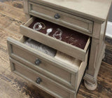 Transitional Bedroom Nightstand with Hidden Drawer Wire Brushed Gray Finish Birch Veneer Wood Bed B01146195