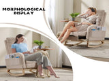Modern Accent Rocking Chair Rocking Chair with Solid Wood Legs, Upholstered Nursery Glider Rocker, 00466721