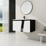 ZUN 36'' Floating Wall-Mounted Bathroom Vanity With Ceramic Basin & Soft-Close Cabinet Door 95194795