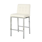 ZUN Modern Design High Counter Stool Electroplated leg Kitchen Restaurant white pu Bar Chair W210123603