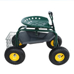 ZUN Garden trolley Rolling work chair with wheels, garden stool for planting, 360 degree swivel seat, W227P207221