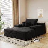 Modern Sofa bed lounger for moviebonus room,No Assembly Required,Black W2824P301533