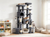 79 Inch Cat Tree Tower Dark Gray Dual Baseboard 68266182