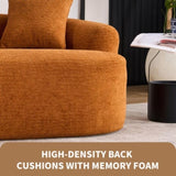 LY-025S-OR COMPRESSION SOFA Double-seat orange sofa, Wood Grain Chenille fabric, full sponge W2231P261292