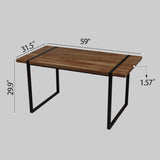 ZUN 59 " dining table modern industrial rectangular MDF natural wood , 4-6 people, 1.5" thick 88929839