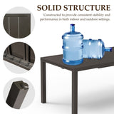 Outdoor Dining Table for 6 Person, Rectangular Slatted Metal Patio Table for Deck Garden Lawn W1859P359856
