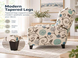Floral Print push-back Recliner Chair, Upholstered Wingback Accent Chair with Padded Arms and Wooden B2766P587919