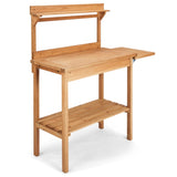 Outdoor Garden Potting Bench Table with Folding Pallet, Wooden Horticulture Planting Worstation with 24967245