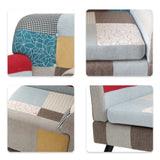 Patchwork Accent Chair, Mid Century Modern Fabric Club Chair for Bedroom Comfy, Colourful Single W561P190124