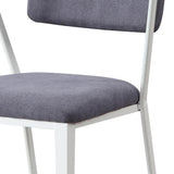 Grey and White Open Back Upholstered Office Chair B062P182688