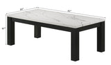 White Black 3-Piece Living Room Table Set Faux Marble Table Top Cocktail Table and Two Matching End B011P244309