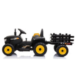 ZUN 12V Kids Ride On Tractor with Trailer, Battery Powered Electric Car w/ Music, USB, Music, LED W2181137524