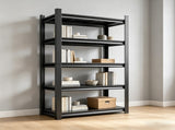 5-Tier Metal Storage Shelving, Industrial Utility Rack, Adjustable Height Bookcase for Living Room, 05405034