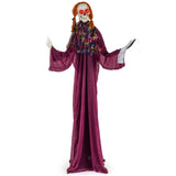 6ft Life-Size Animated Halloween Girl Prop - Eerie Book, Sound-Activated 42831267