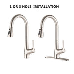 ZUN Single Handle Pull Down Kitchen Sink Faucet Brushed Nickel JYBC941BN