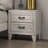 Bedside Table White Wash Finish Striking Elegant 1pc Nightstand Contemporary Style Black Bar Pull B2741P326716