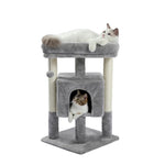 ZUN Modern Small Cat Tree Cat Tower with Sisal Scratching Post, Cozy Condo, Top Perch and Dangling Ball 75440941