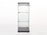 One Door Glass Cabinet Glass Display Cabinet with 3 Shelves, Black 97366684