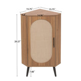 Corner cabinet ,Rattan door,Freestanding Corner Tables For Small Spaces, Corner Shelf Stand For W688P160406