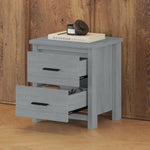 ZUN Vintage Two Drawer Wooden Nightstand, Simple and Generous, Large Storage Space,Light Gray 84200860