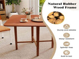 Space-Saving Round Corner Dining Table, Seats 2-4 Natural Wood Tone Foldable Kitchen Table-Walnut 15950201