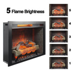 ZUN 28inch Infrared Electric Fireplace Insert, Touch Panel Home Decor Heater, With Cracking Sound W1769P191328