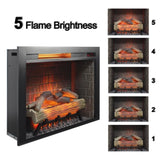 ZUN 28inch Infrared Electric Fireplace Insert, Touch Panel Home Decor Heater, With Cracking Sound W1769P191328