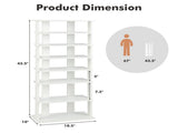 7-Tier Double-Row Shoe Rack with Adjustable Shelves, Anti-Tipping Narrow Storage Rack for Entryway 55766505