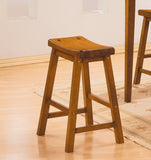 Casual Dining 24-inch Counter Height Stools 2pc Set Saddle Seat Solid Wood Oak Finish Home Furniture B01151972