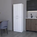 ZUN Cameron Pantry Cabinet with 4 doors and 5 hidden shelves B128P189934