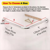 ZUN L Shape Extendable Shower Curtain Rod No Drill Bathroom Curved Corner Telescoping Rail Bar 304 09848627