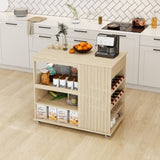 ZUN Kitchen Island Cart,Rolling Serving Utility Trolley Cart Modern Kitchen Island with Storage Drawer W688P194208