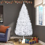 ZUN 7FT Iron Leg White Christmas Tree with 950 Branches 89110118