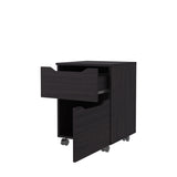 FM FURNITURE Newriver Nightstand with 1 Door and 1 Drawer , Wengue B128P301387