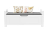 Kids Toy Box Chest, White Toy Box for Boys Girls, Large Storage Cabinet with Cushion Seat 23676979