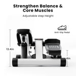 ZUN Mini Fitness Stepper, Hydraulic Fitness Stepper with Resistance Bands and Display, Silent Design, 62550541