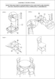 ZUN Counter Height Dining Table w Storage Shelve 4x Chairs Padded Seat Unique Design Back 5pc Dining Set B011P145833