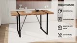 55 " dining table modern rural industrial rectangular MDF dark wood, 4-6 people, 1.5" thick W2189P168378