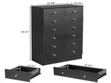 Modern Simple 7-Drawer Dresser Black 03548934