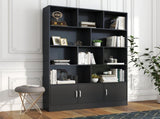 70.87" Tall Bookshelf with 10 Cubes and 3 Doors, 4-Tier Bookshelf, Open Shelf Bookcase with Cabinet, W331P377354