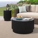 ZUN 15.72-inch H-barrel coffee table, Nordic style, simple design, suitable for indoor and outdoor use, W1781P211084