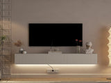 Floating TV Stand Wall Mounted with 16 Color LEDs,69" Modern TV Stand, Floating TV Cabinet W1321P292557
