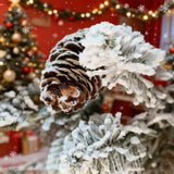 2FT Flocked Christmas Tree with Pot Base 189 Tips 30 Warm White LED Lights PEPVC Artificial Plant 71968326