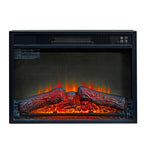 ZUN 23" Electric Fireplace, 3DInfrared Black Fireplace Electric Insert Heater, with IR Remote Control, 92000032